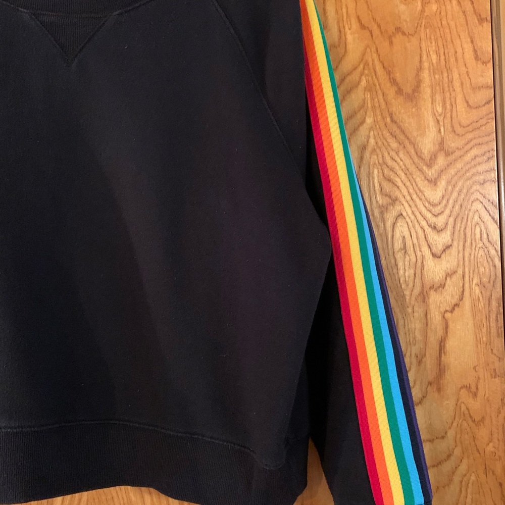 Arizona Jean Company Black Sweatshirt with Rainbow Stripes - Picture 3 of 5